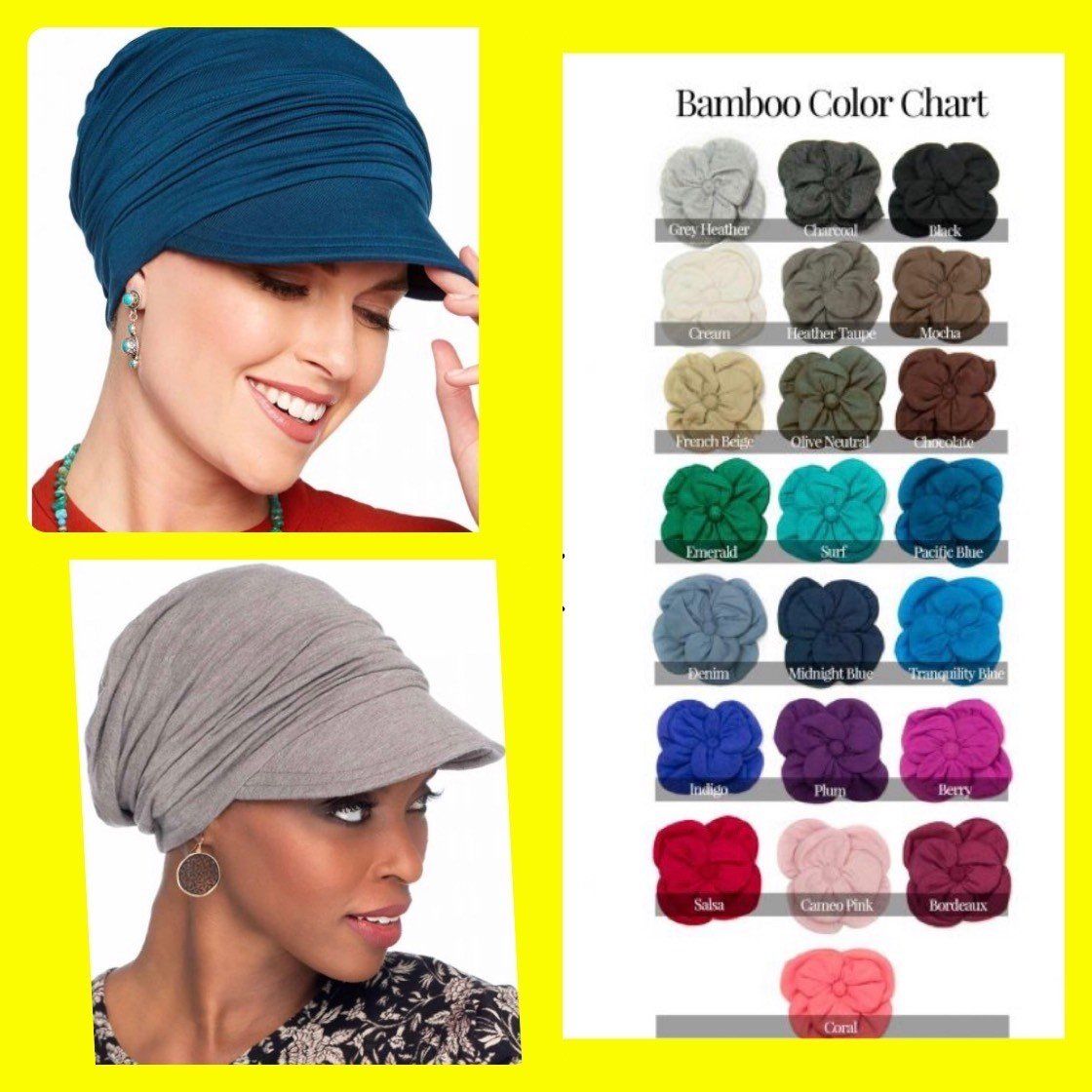 selection of bamboo chemo caps australia
