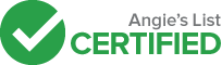 Angie’s List Certified badge with green checkmark icon and green/gray text