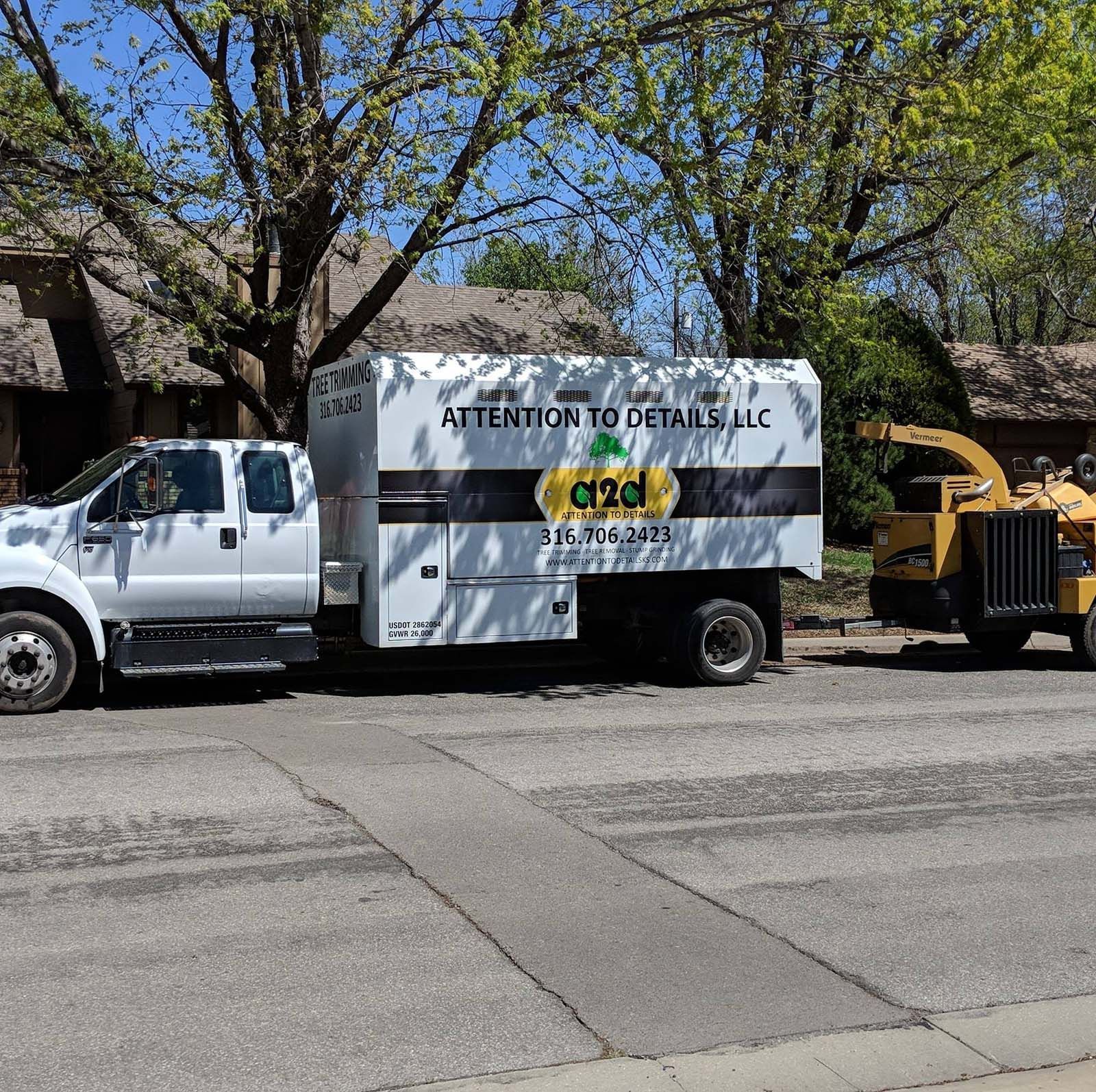 A truck that says attention to details llc on it