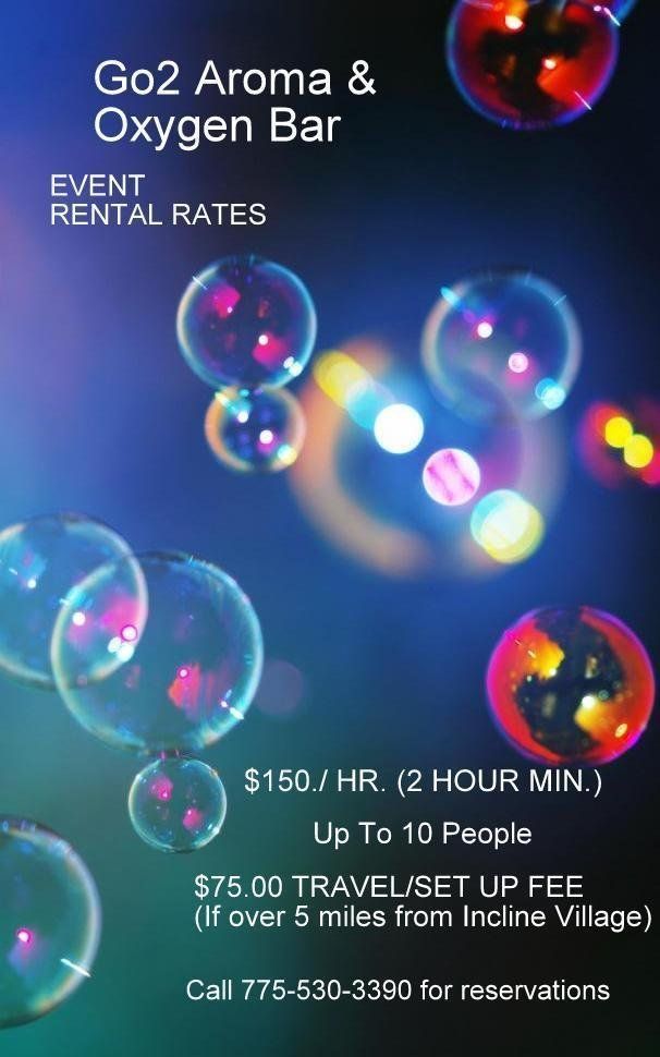 Oxygen Bar Events Rental Rates