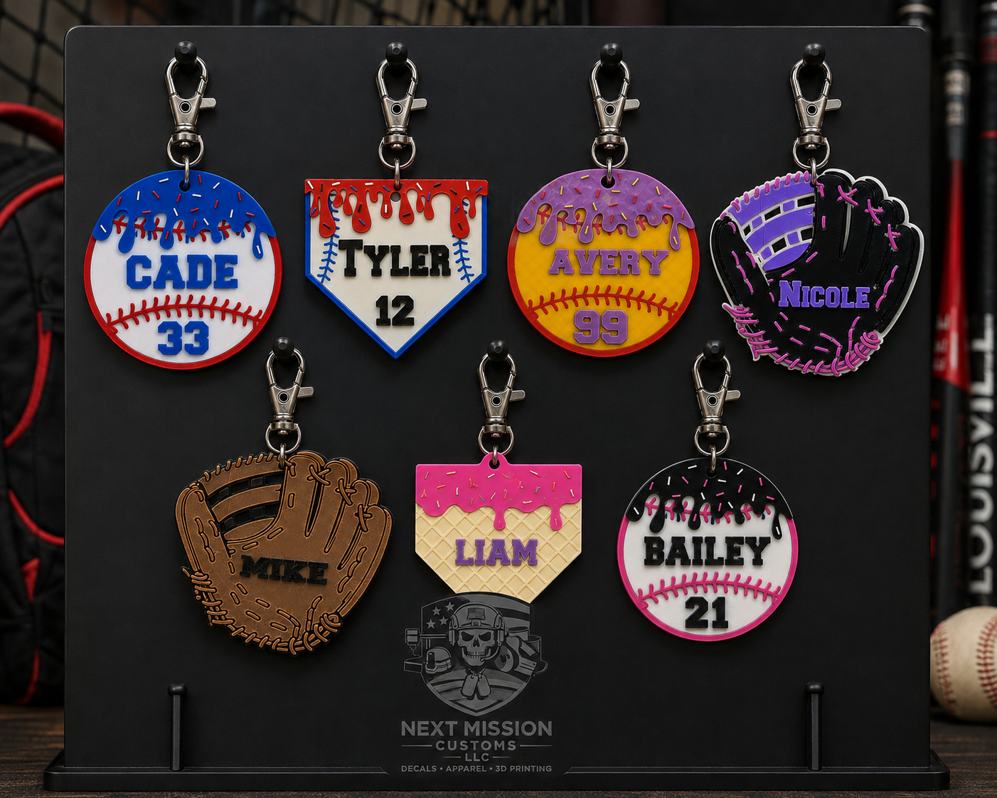 Custom bag tags and keychains