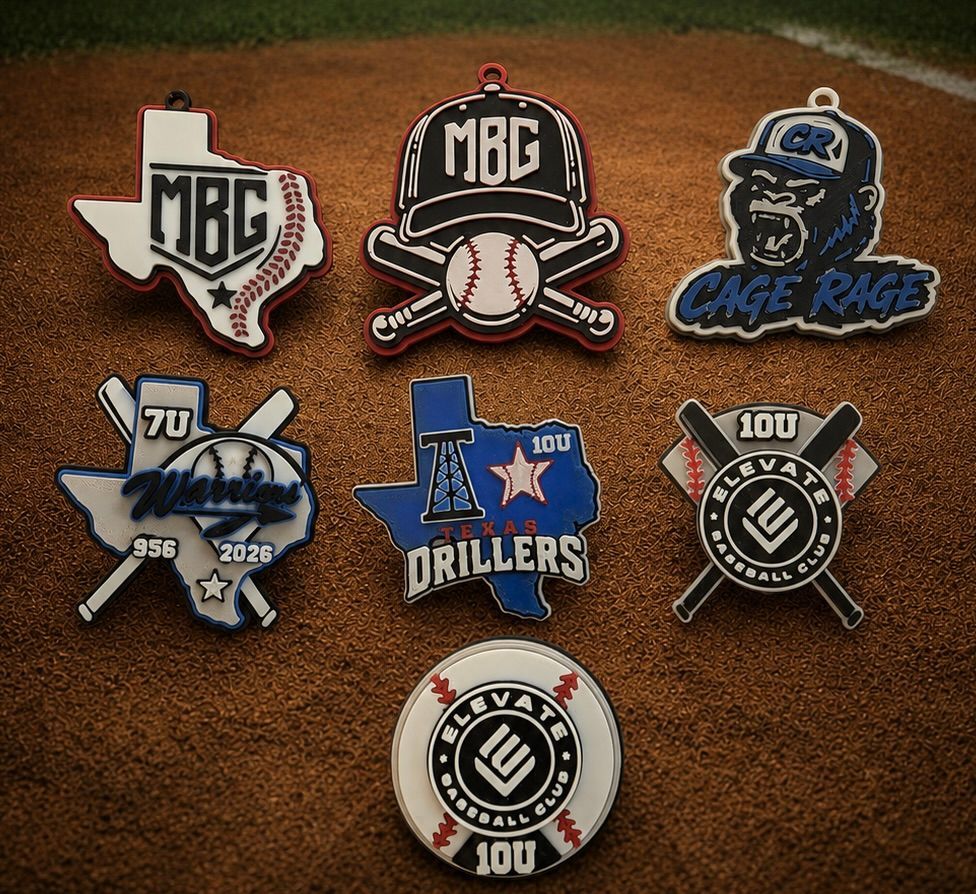Custom trading pins fanned out