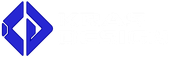 Purple geometric logo with the words “KRAS DESIGN” in white on a black background