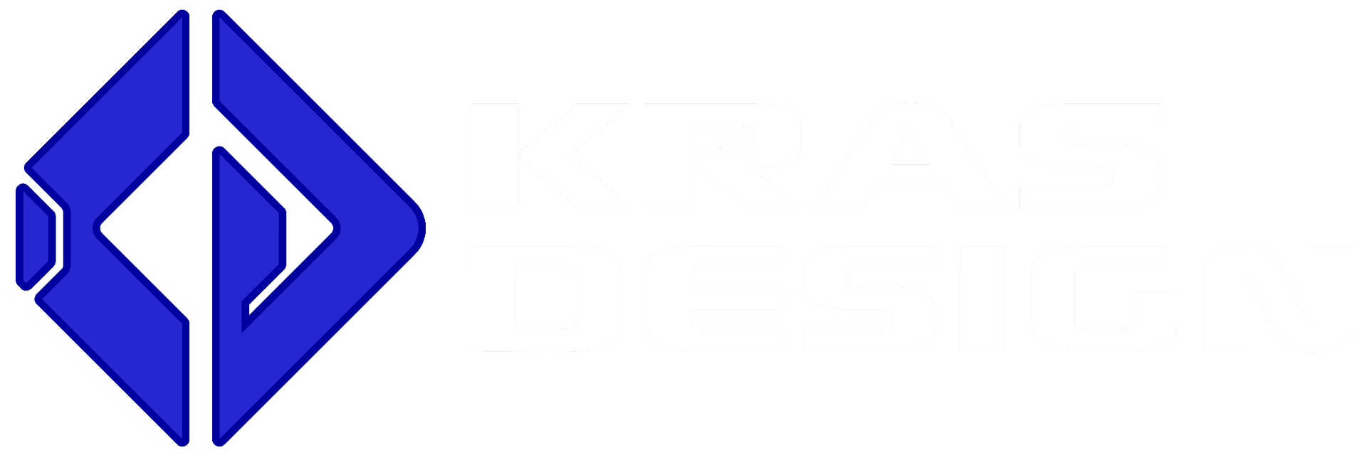 Purple geometric logo with the words “KRAS DESIGN” in white on a black background