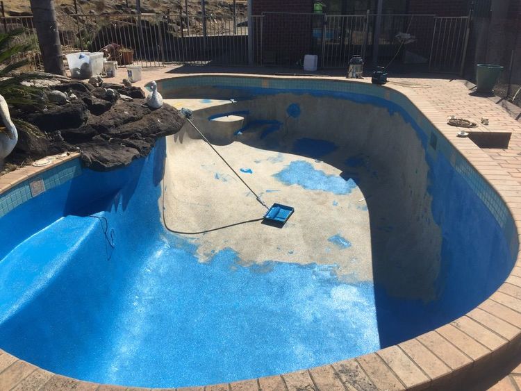 Painted pebble pool