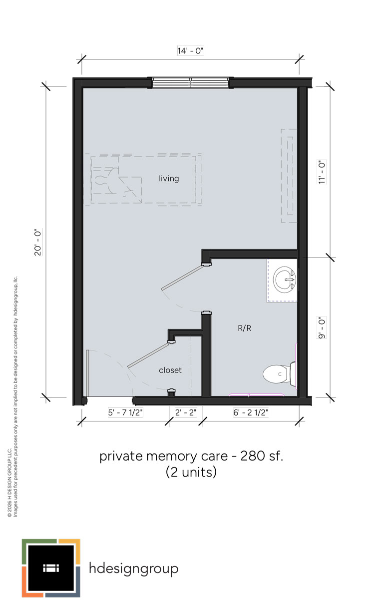 Memory Care units private floor plan