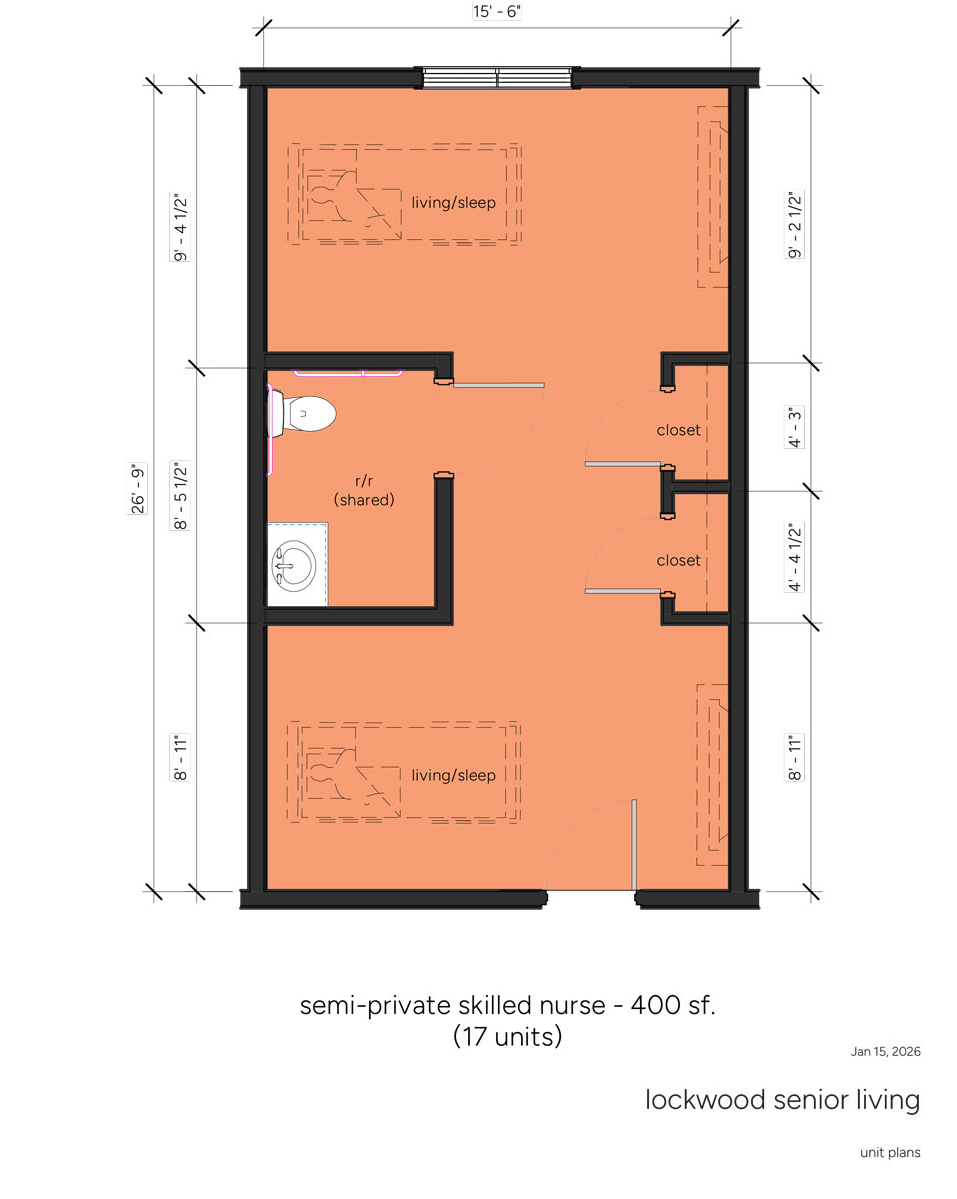 Semi Private Skilled Nursing Units floor plan