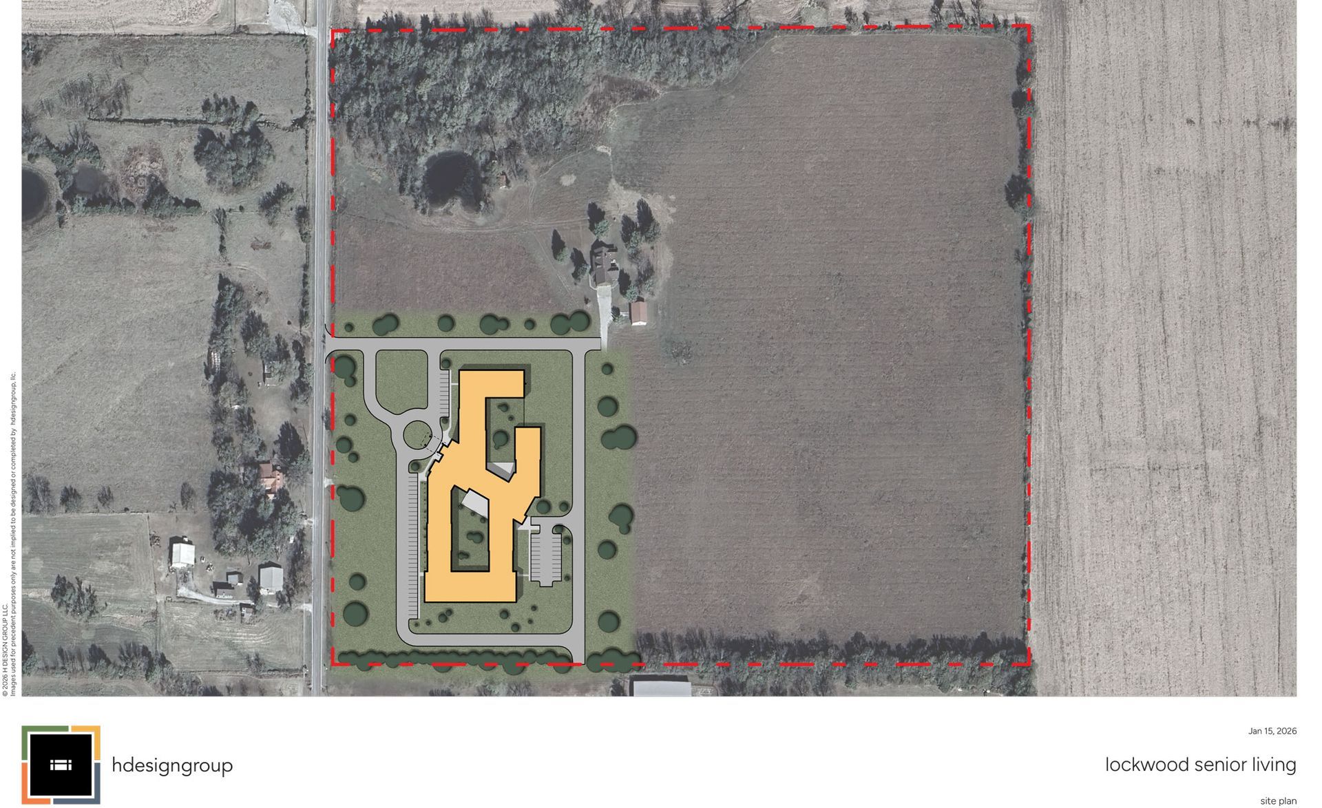 Aerial View of the proposed Good Shepherd Facility inLockwood MO