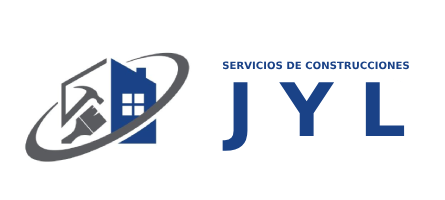 Un logo azul y verde para construcciones jyl-spa