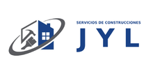 Un logo azul y verde para construcciones jyl-spa