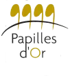 creperie le sarzeau papille d'or Un logo pour papilles d'or avec un fond blanc