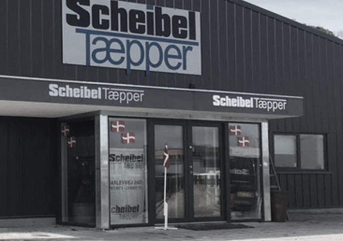 Forsiden af ​​en butik kaldet scheibel taepper