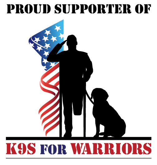 A proud supporter of k9s for warriors logo