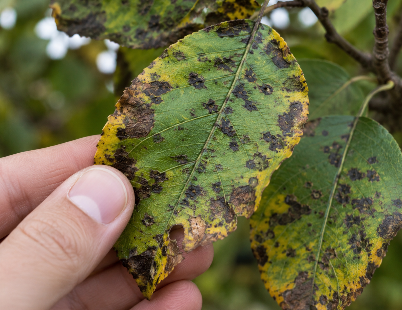 tree health and care diagnosing tree disease leaves close up