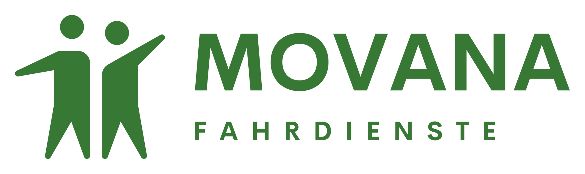 Ein grün-weißes Logo für Movana Fahrdienste