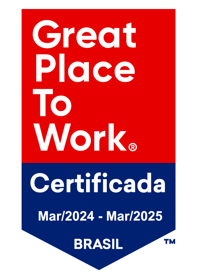 Uma placa vermelha e azul que diz ótimo lugar para trabalhar