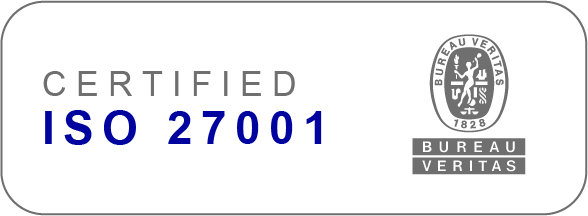 Um logotipo que diz certificado iso 27001