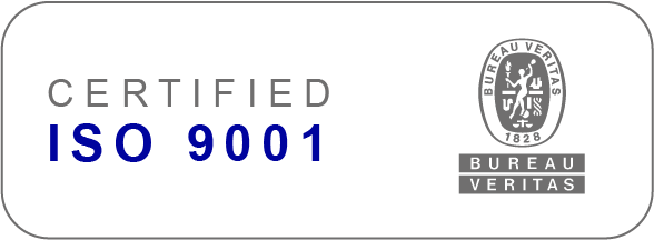 Um logotipo que diz certificado iso 9001