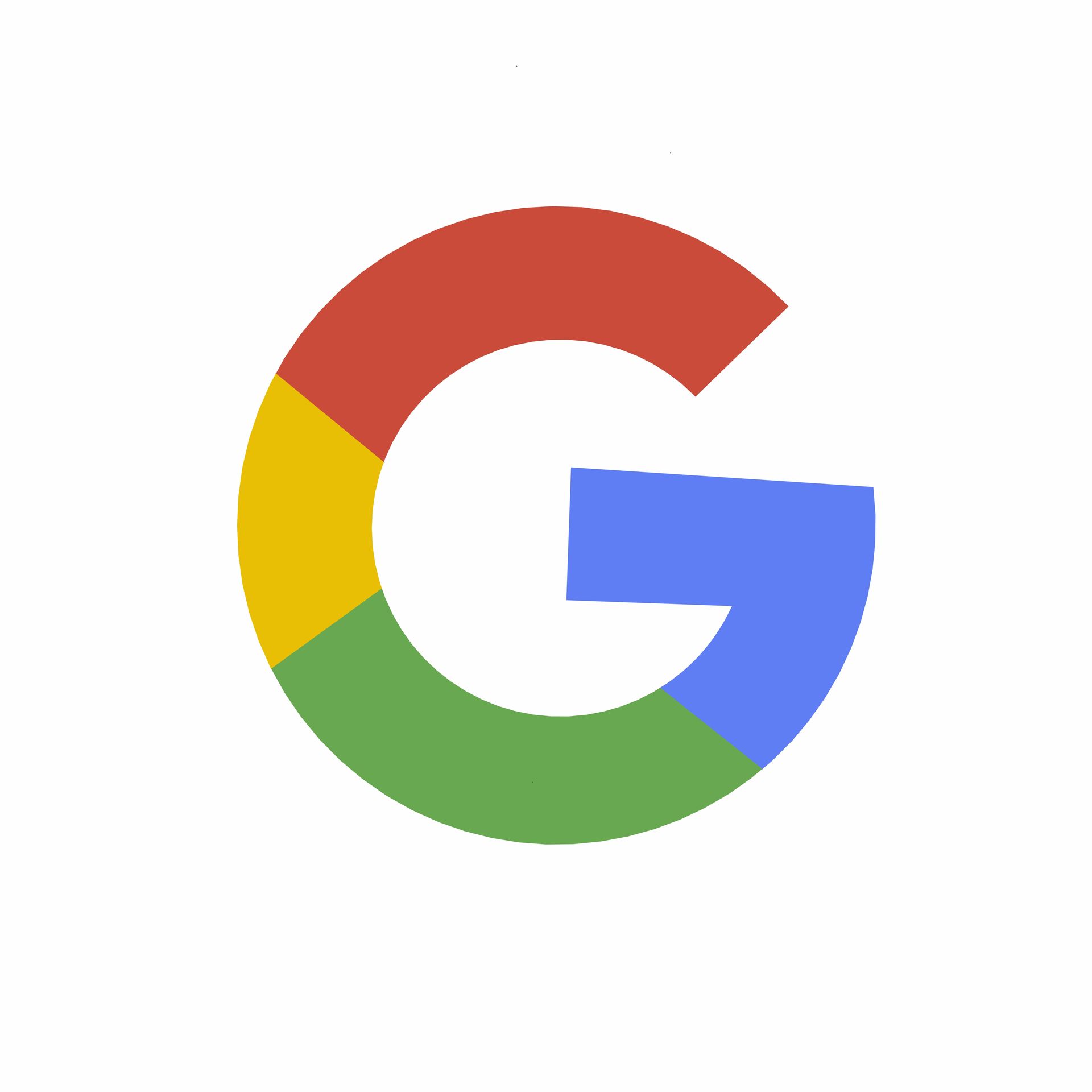 The google logo is a circle with the letter g in the middle.