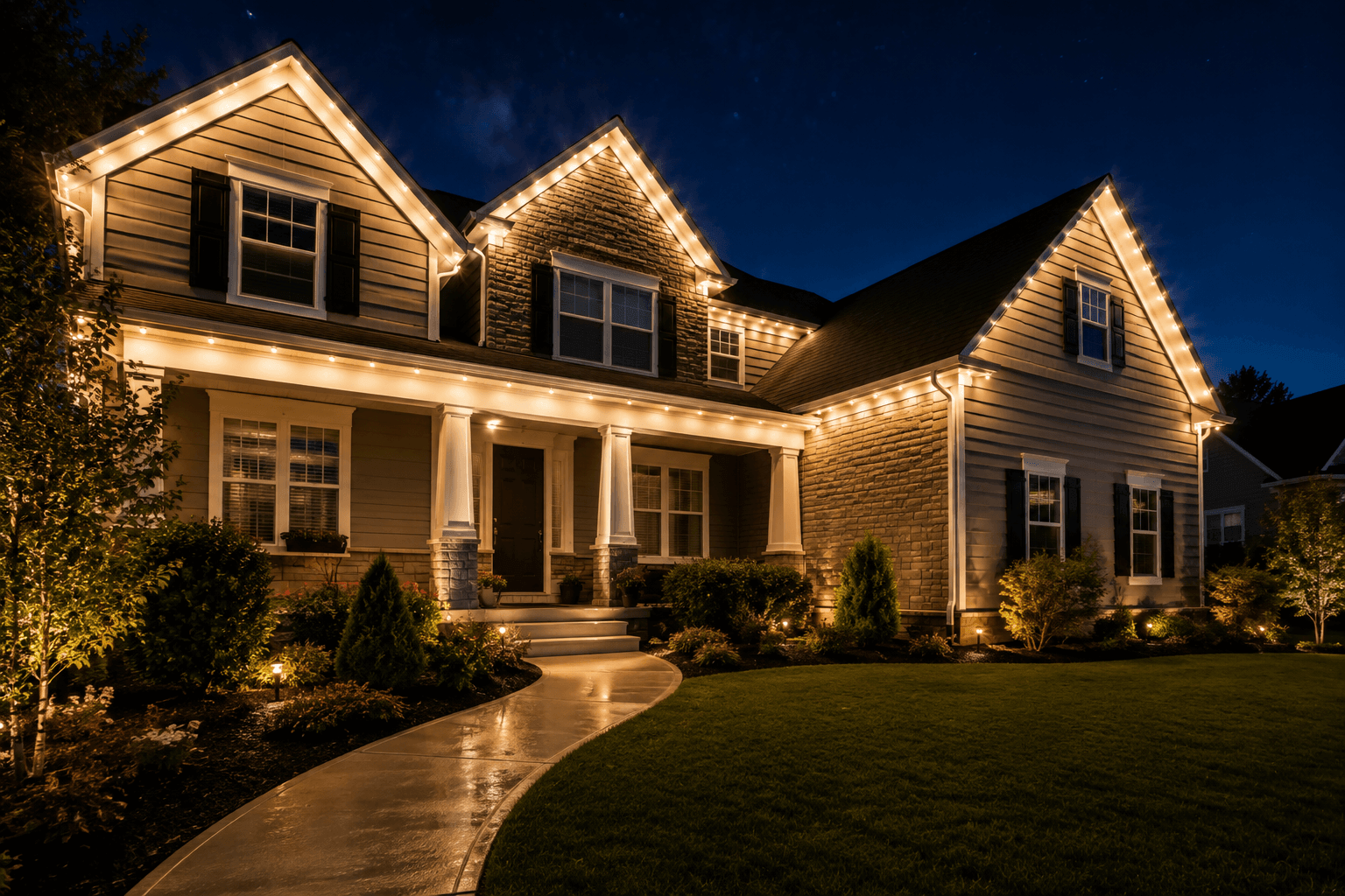 permanent outdoor lighting for homes year-round