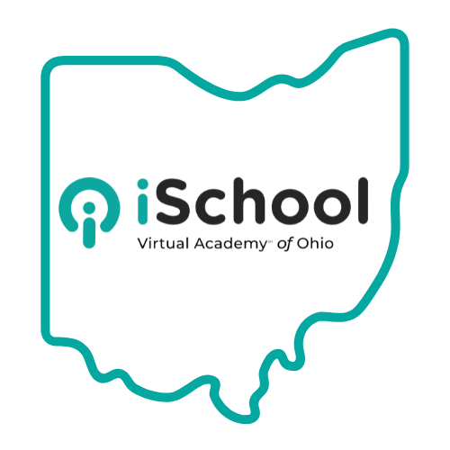 The logo for the virtual academy of ohio is a map of the state of ohio.