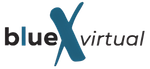 The blue x virtual logo is on a white background.