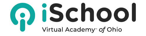 The school virtual academy of ohio logo is blue and black.