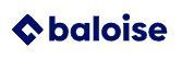 Het logo van Baloise: een donkerblauwe ruit met een uitgesneden vierkant, naast het woord 