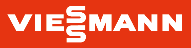 Ein rot-weißes Logo für die Firma Viesmann