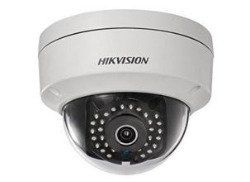 a hikvision dome camera is sitting on top of a white surface .