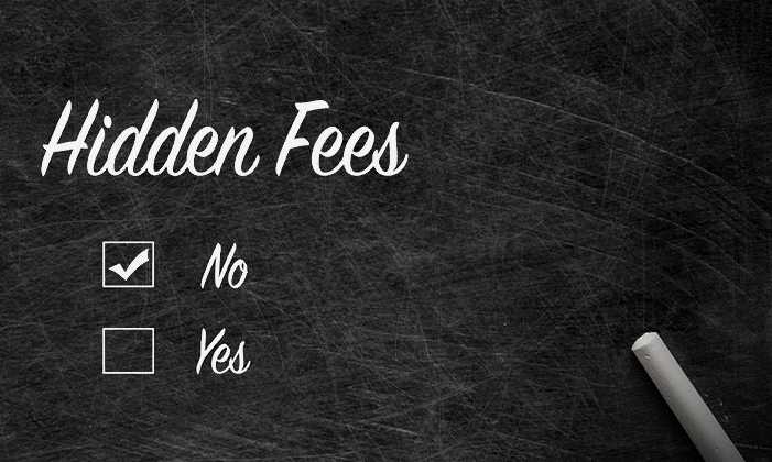 a blackboard with the words hidden fees written on it