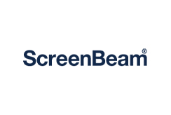 the screenbeam logo is on a white background .