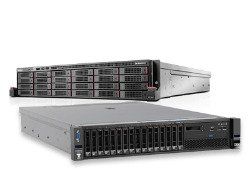 two servers are sitting next to each other on a white background .