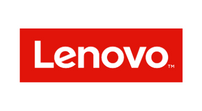 the lenovo logo is red and white on a white background .