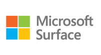the microsoft surface logo is on a white background .