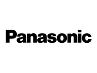 a black and white logo for panasonic on a white background .