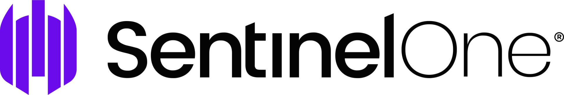 the logo for sentinelone is purple and black