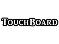 a black and white logo for touchboard on a white background .
