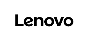 the lenovo logo is black and white on a white background .