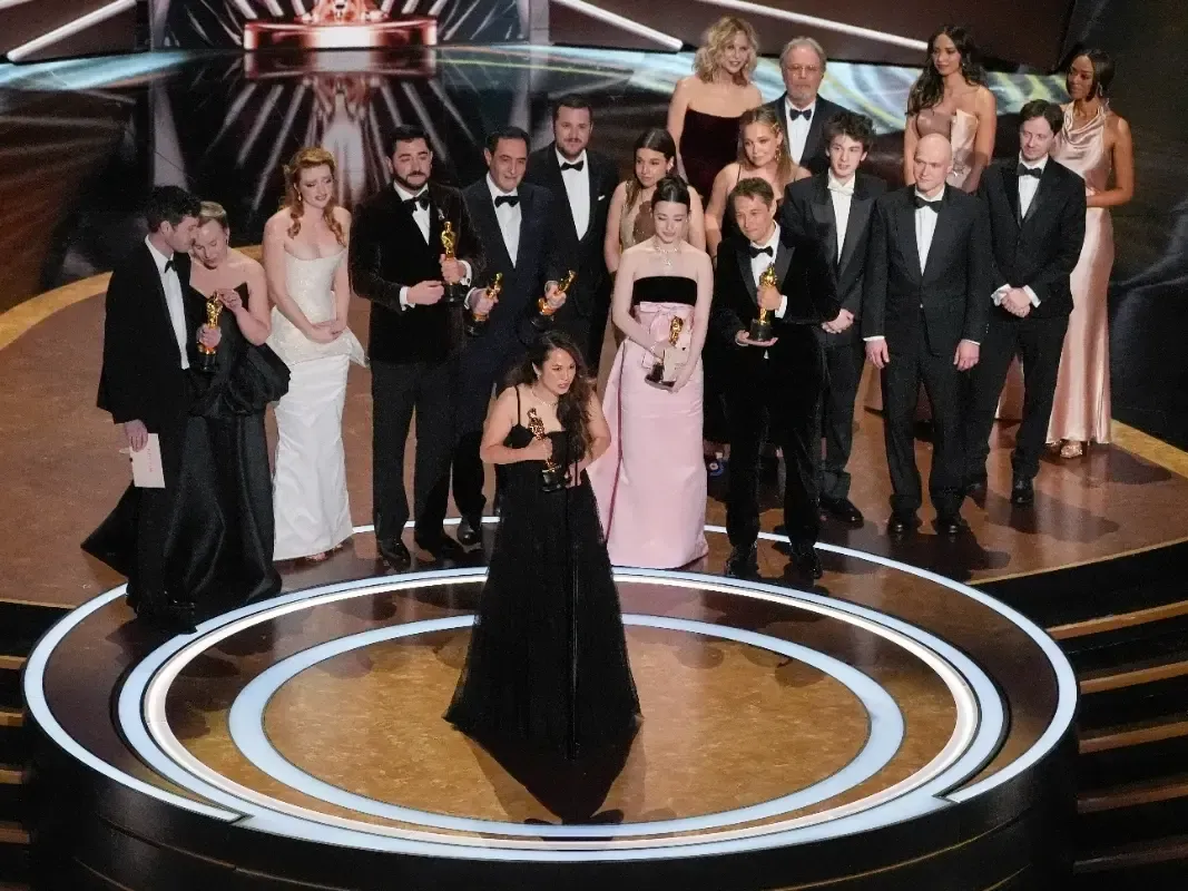 The cast of Anora at the 2025 Oscars