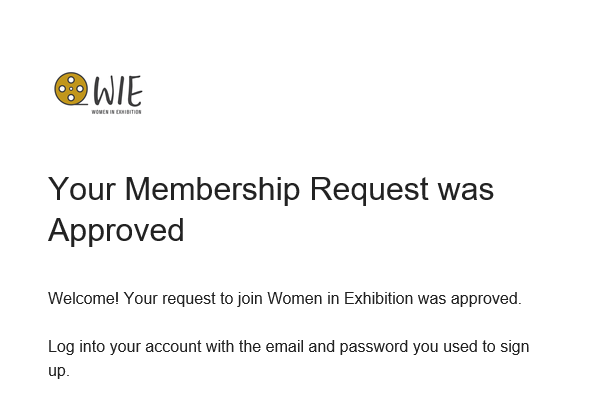 Women in Entertainment membership approval