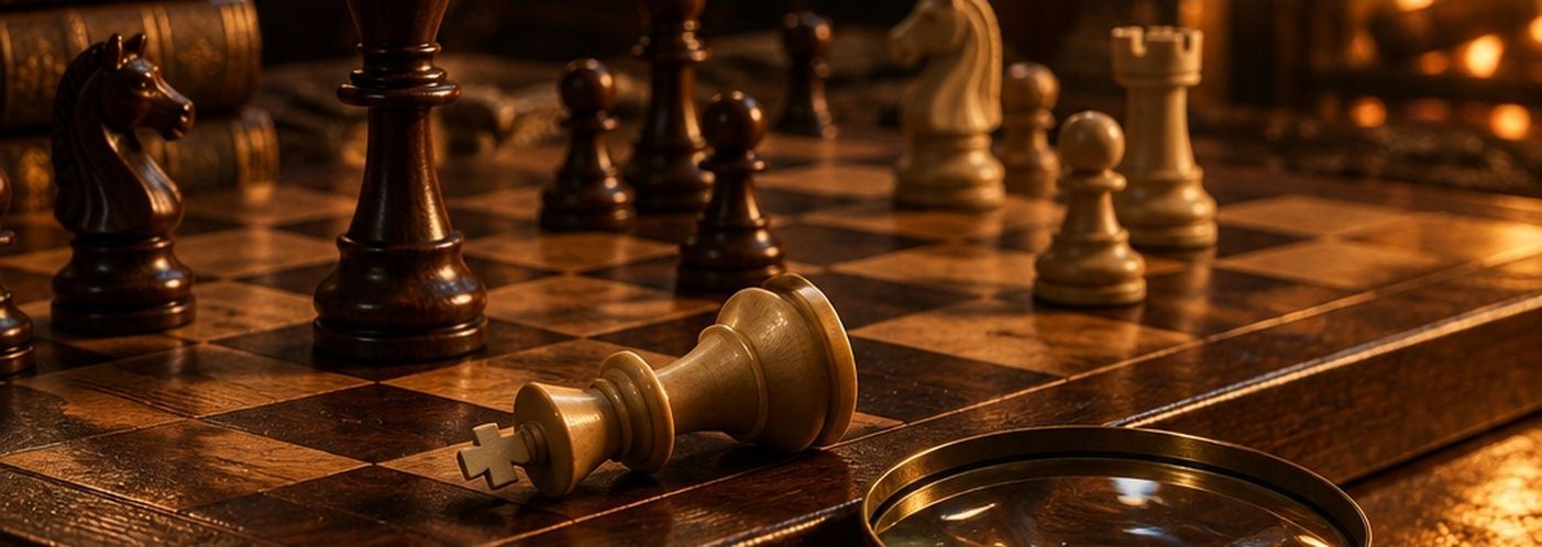 A chess board mid-game, the pieces already on the table before anyone sees the move