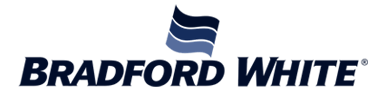 Bradford White Bradford White logo with a waving flag in shades of blue over the text