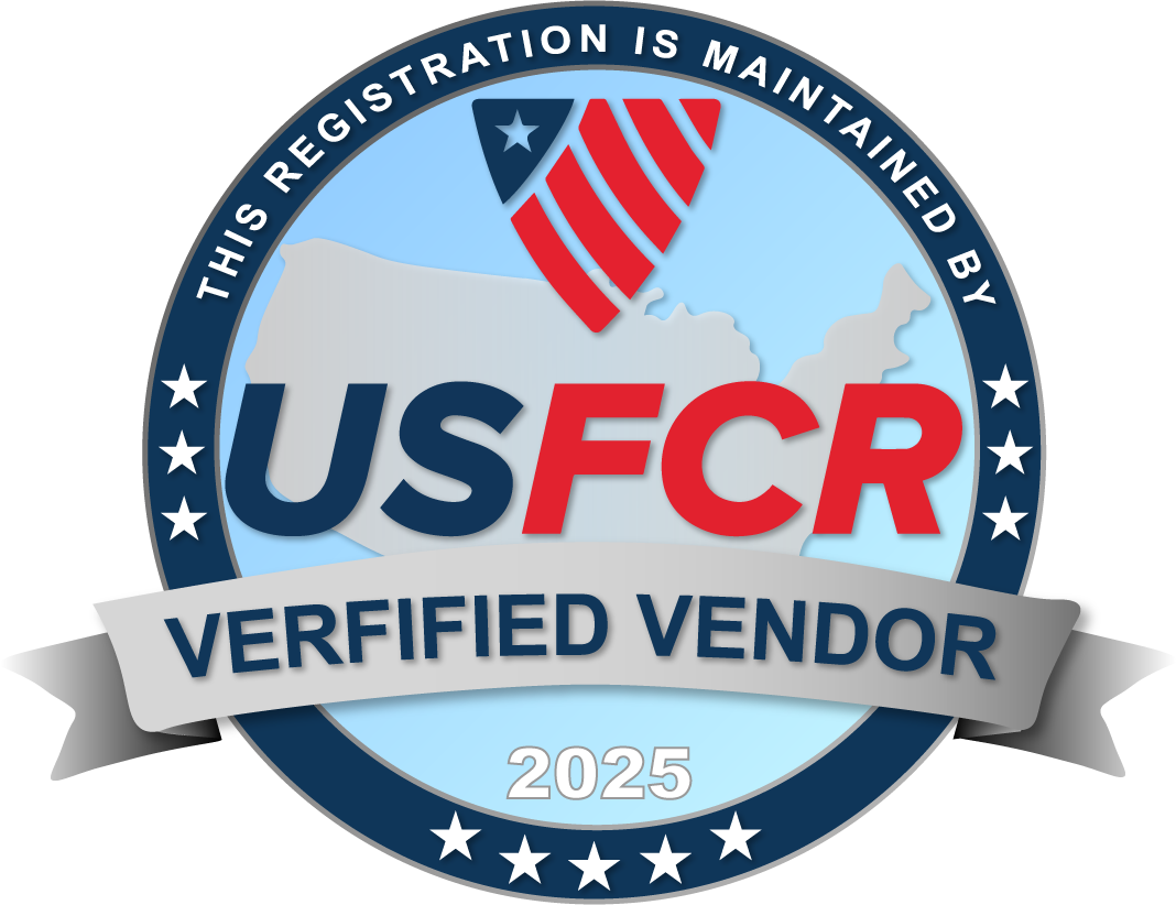 US Federal Contractor Registration System for Award Management Verified Vendor Seal USFCR Verified Vendor