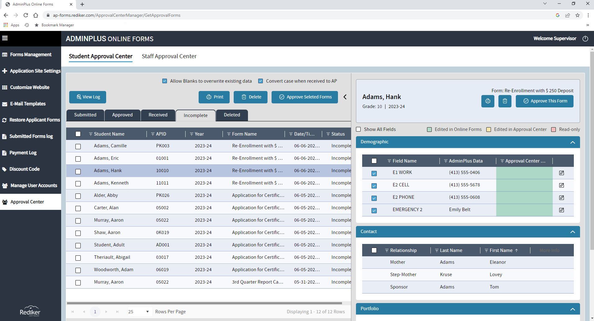 Approval Center - AdminPlus Online Forms