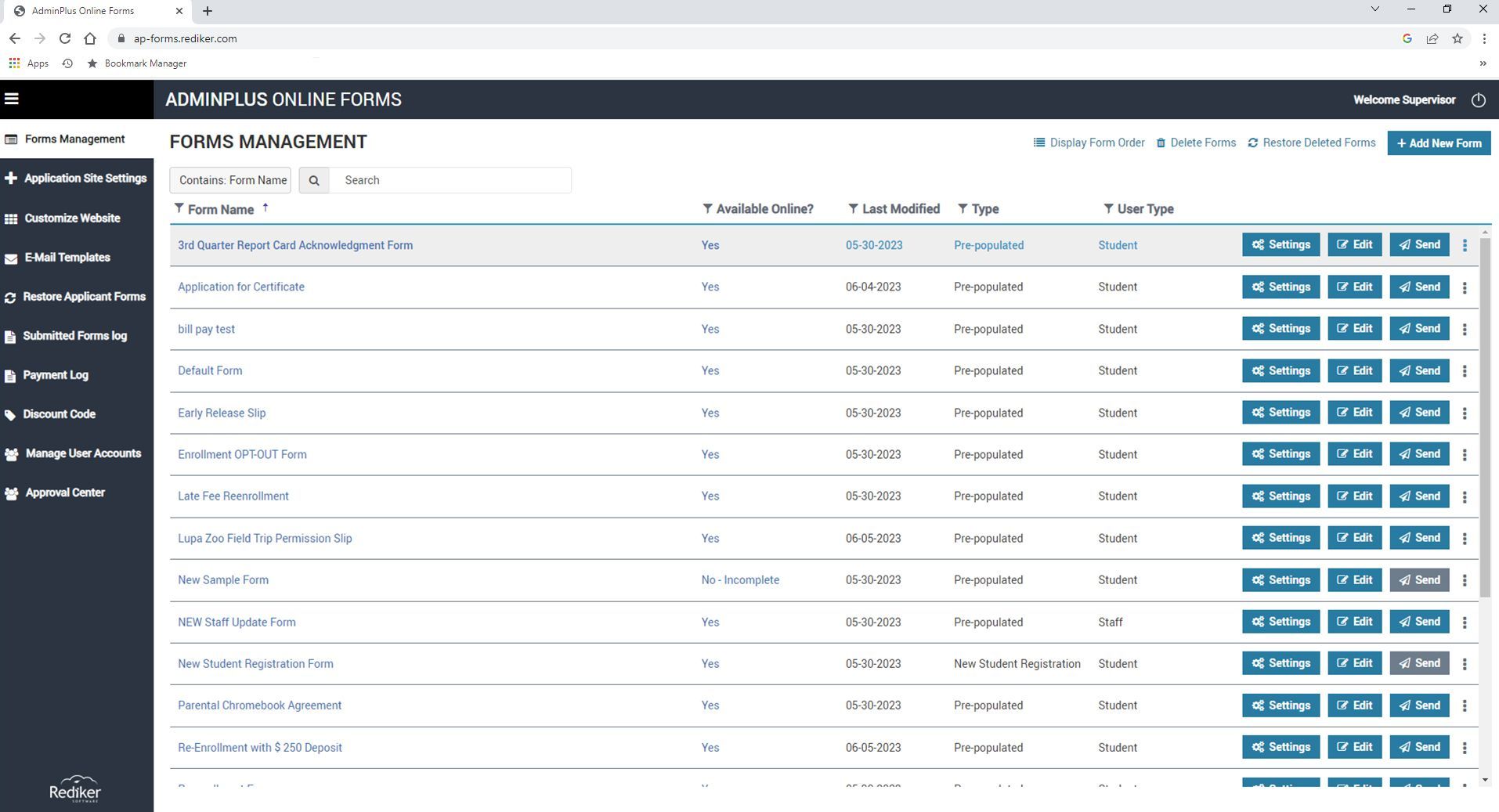Forms Manager - AdminPlus Online Forms