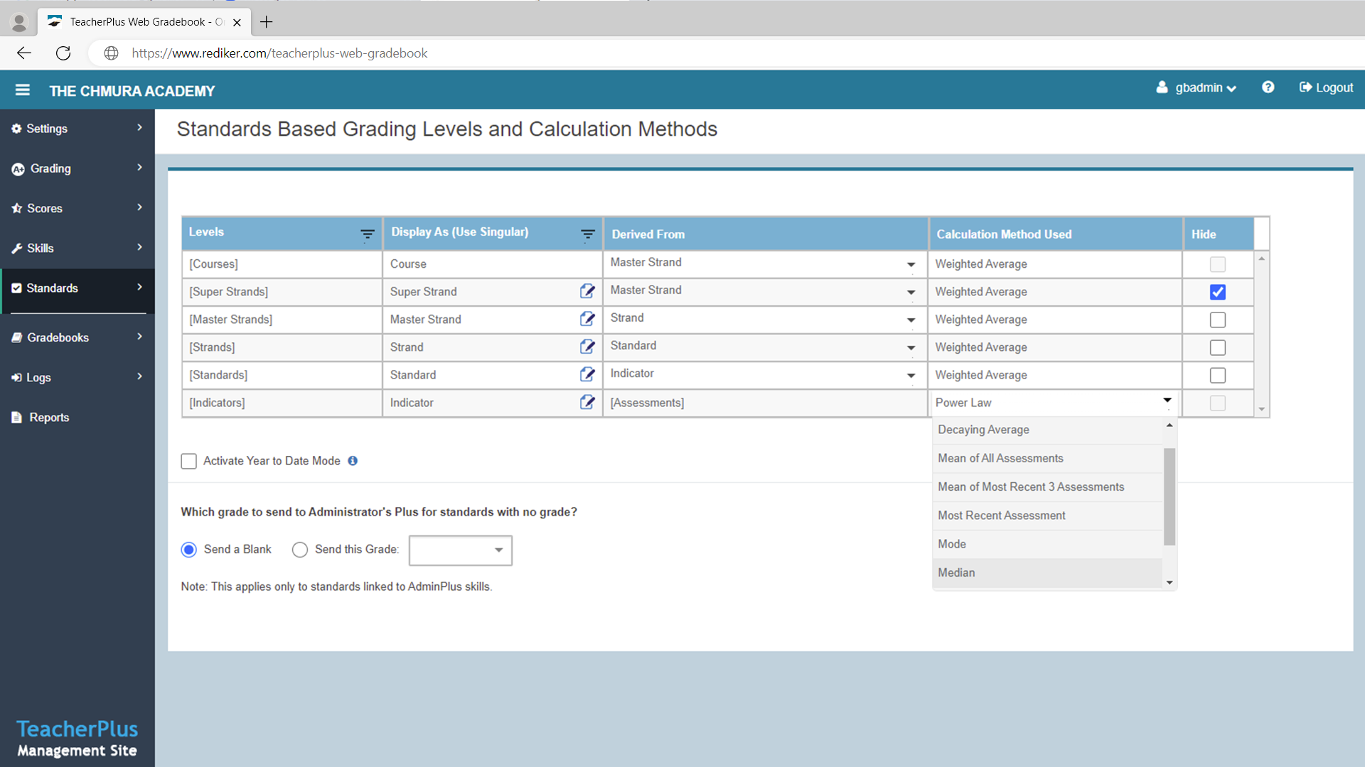 TeacherPlus Gradebook - Calculation Methods