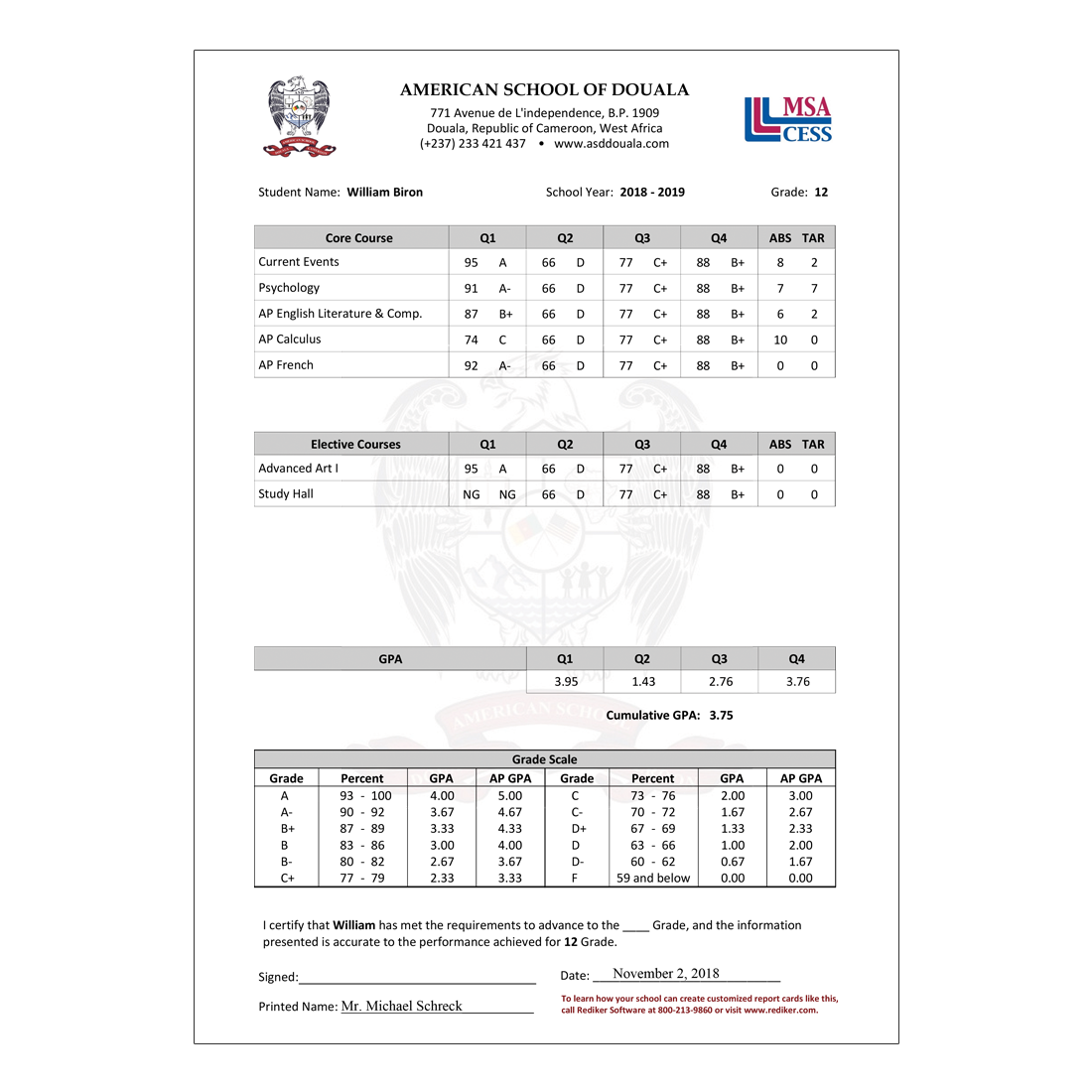 International Report Sample