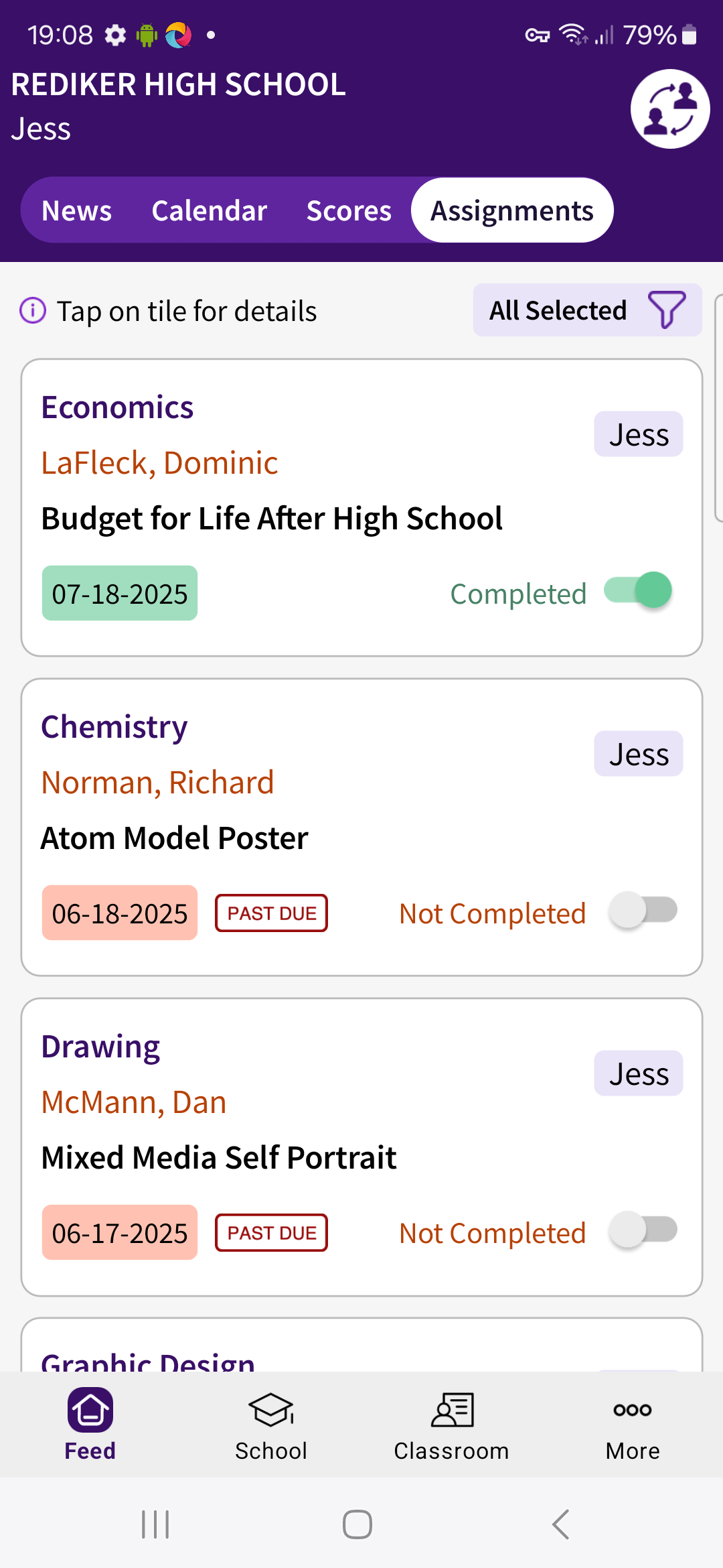 PlusPortals Mobile App: Assignments