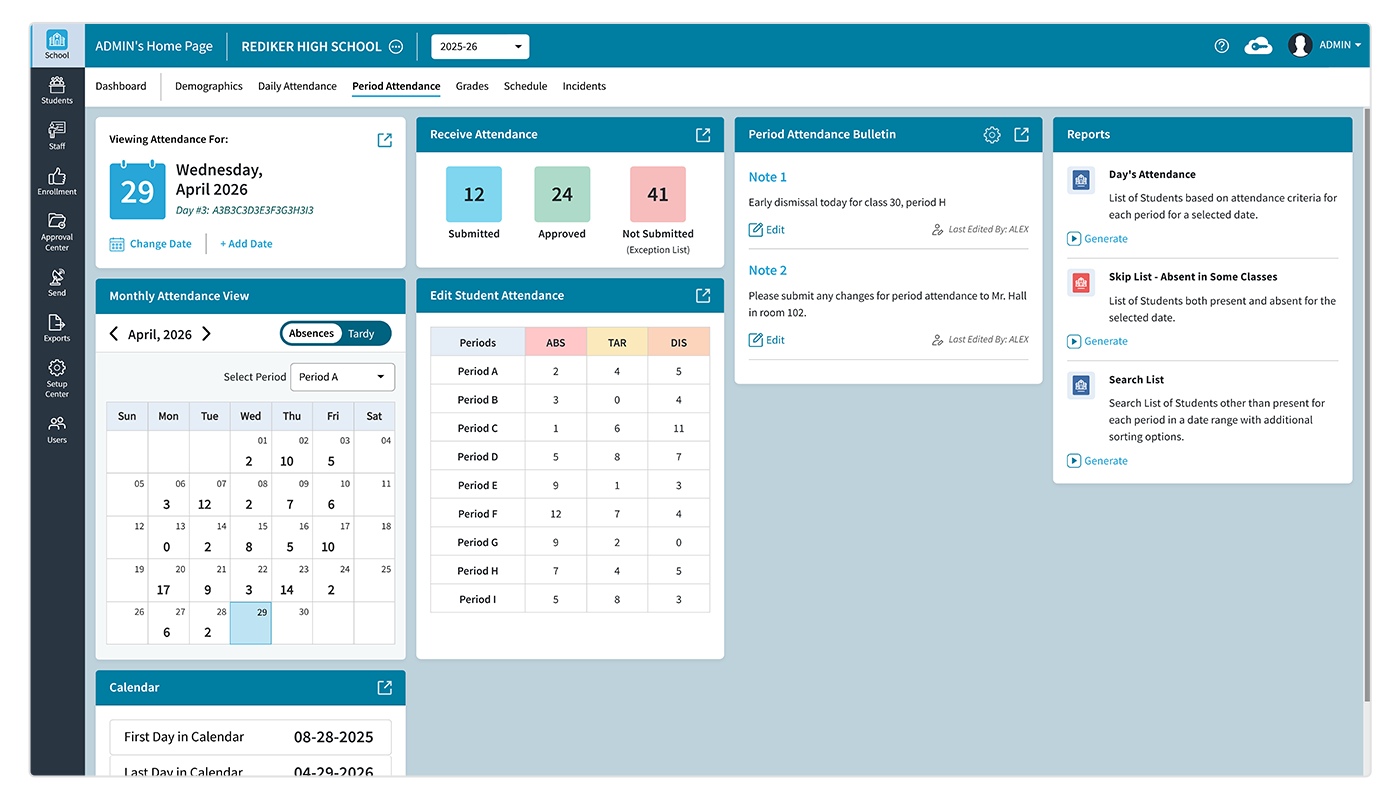 AdminPlus School-Wide Period Attendance